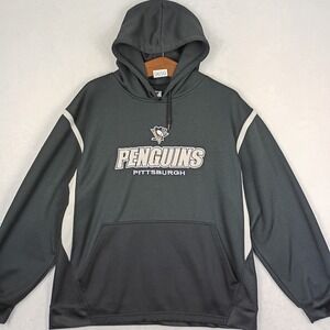 NHL Pittsburgh Penguins Hoodie Mens XL Black Embroidered Hockey Sportswear